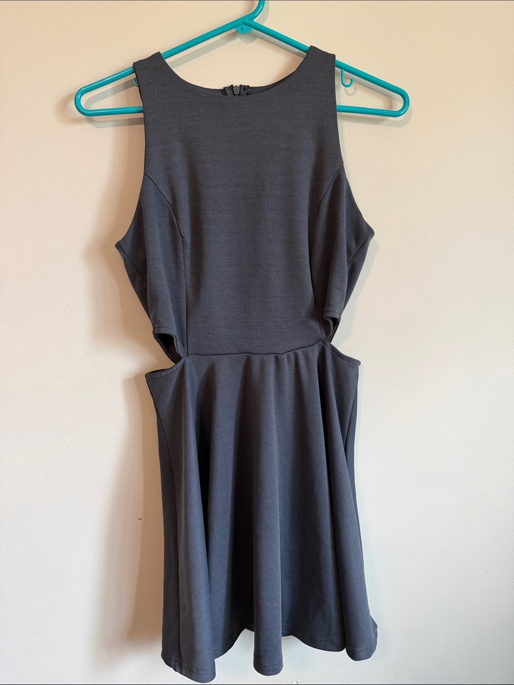 Grey-Blue Cutout Dress
